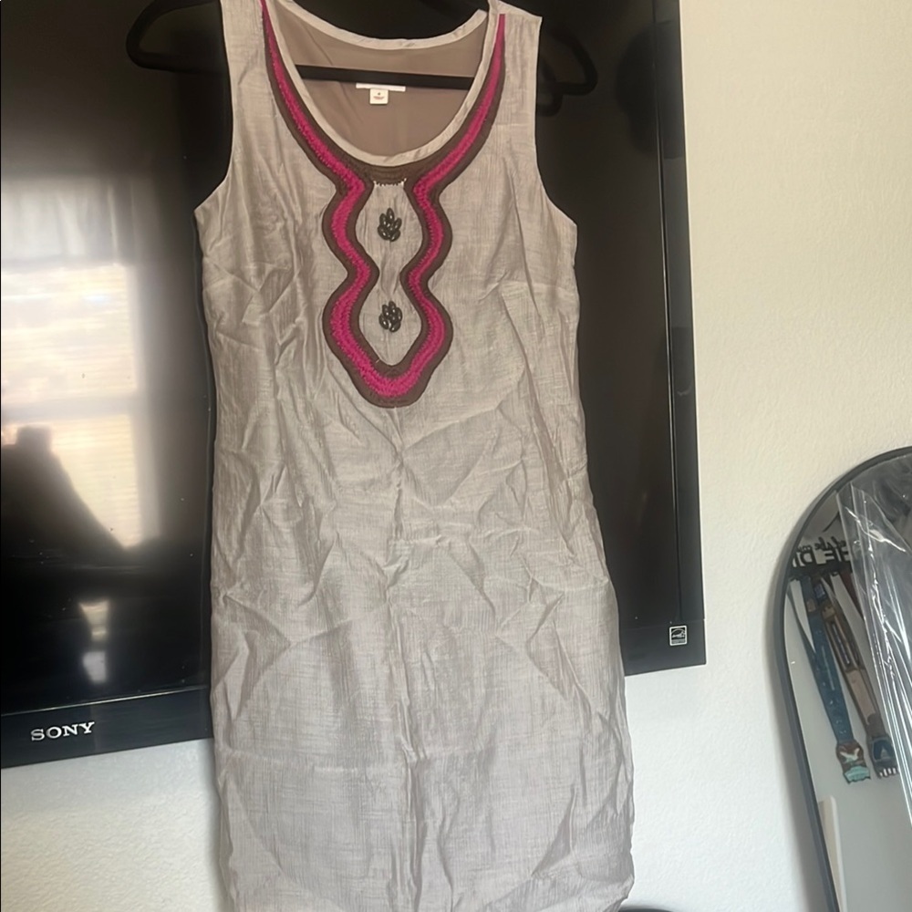 Merona Pink and Brown Dress with matching earrings